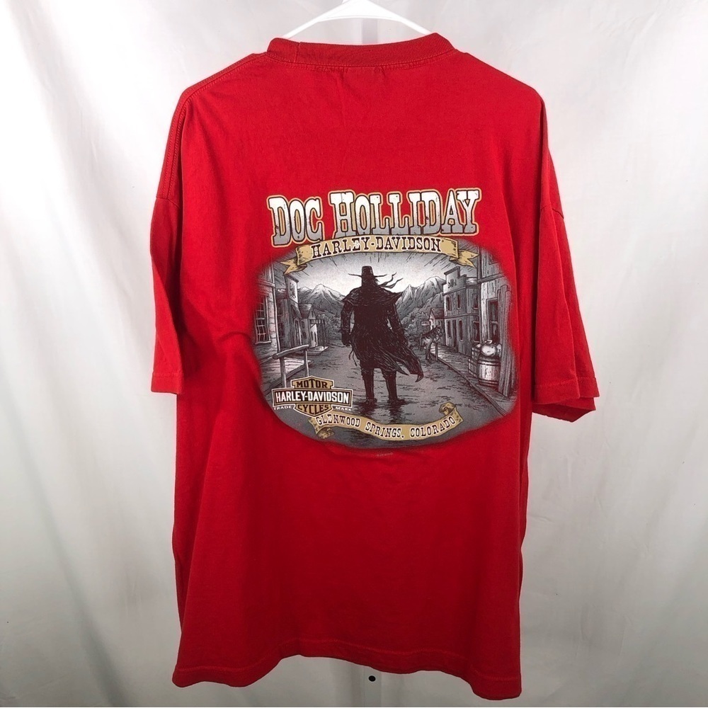 Harley Davidson Mens Red Doc Holiday T Shirt Size 2XL